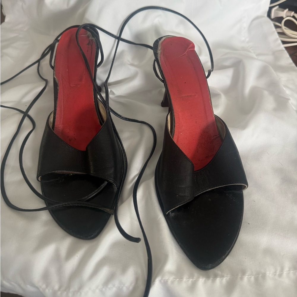 Melodia Laccio Black Women's Heels with leather strap